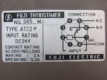 Fuji Electric G65M ATC2 P DC24V Thyristimer w/Socket Base Recept 0.5-5 Seconds
