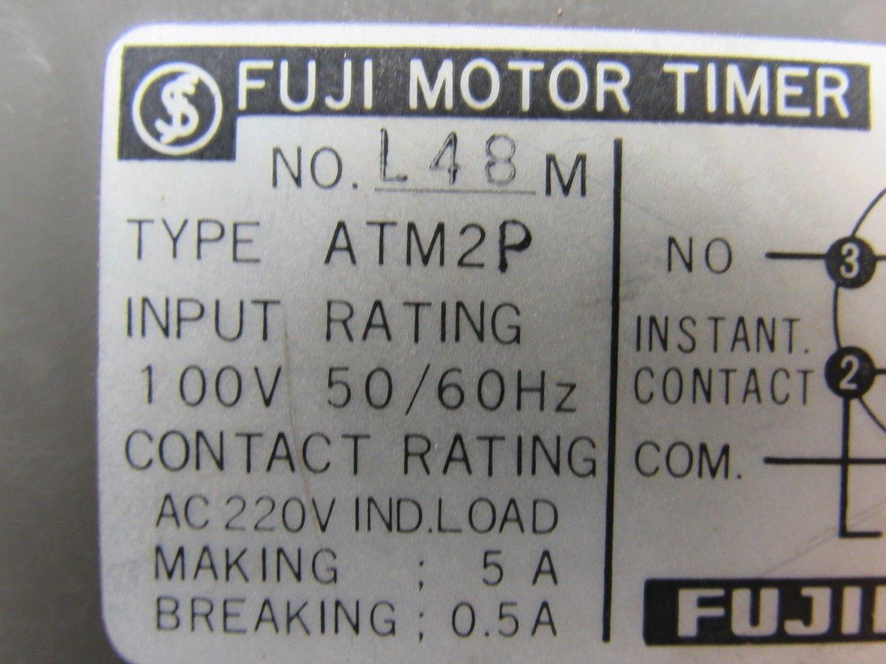 Fuji Electric :48M ATM2P Motor Timer 0-6 Seconds w/Base Recept