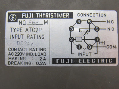 Fuji Electric F66M ATC2P Thyristimer 220V Timer 1-15 Seconds DC24V No Base