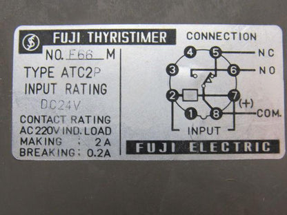 Fuji Electric F66M ATC2P Thyristimer 220V Timer 1-15 Seconds DC24V No Base