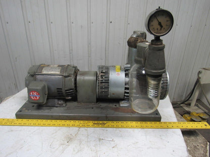 GAST 6066-V107A-T339 55CFM 15PSI 3HP Rotary Vane Oil-Less Vacuum Air Pump 3Ph
