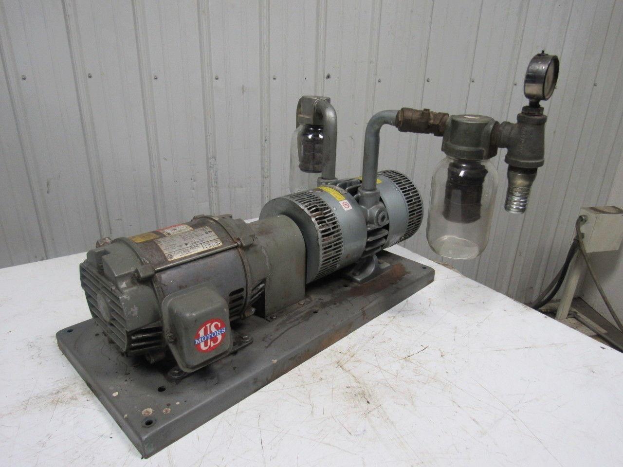 GAST 6066-V107A-T339 55CFM 15PSI 3HP Rotary Vane Oil-Less Vacuum Air Pump 3Ph