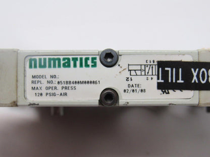 Numatics 051BB400M000061 Pneumatic Air Solenoid Valve 24 VDC W/Manifold Base