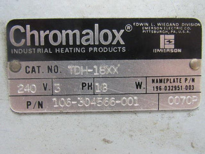 Chromalox 108-304566-001 TDH-18XX Air Ducted Heater 240V 3PH 18W