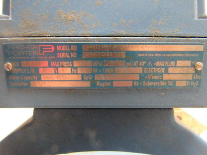 FISCHER PORTER X3311ADE15P1B2DA1132XOAABC1 100MM Flow Meter 1056GPM Max PTFE