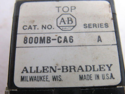 ALLEN BRADLEY 800MB CA1,CA6,CA9 Lighted 800m-XAS 1 Each Red Green & Yellow