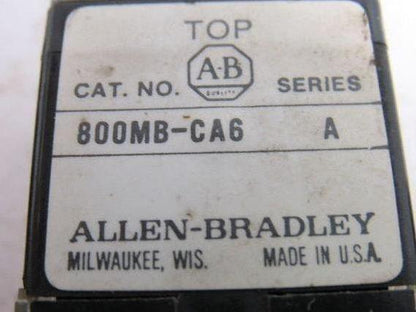 ALLEN BRADLEY 800MB CA1,CA6,CA9 Lighted 800m-XAS 1 Each Red Green & Yellow