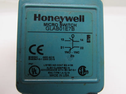 HONEYWELL GLAB01E7B Limit Switch W/ Wobble Coil Actuator Lot/2