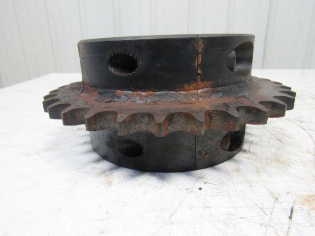 32 Tooth 100  Split Roller Chain Sprocket 4-3/8" Keyed Bore