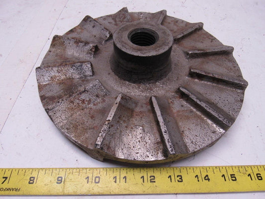 9-3/4" Cast Iron Pump Impeller 1-1/8"-7 Threaded Bore