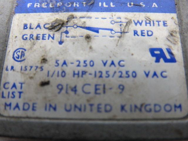 MICROSWITCH 914 CEI 5A-250VAC Microswitch 1/10HP-125/250VAC