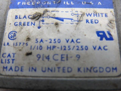 MICROSWITCH 914 CEI 5A-250VAC Microswitch 1/10HP-125/250VAC