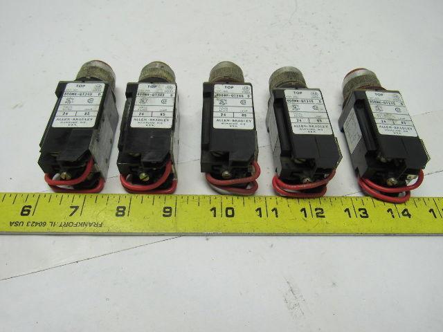 ALLEN BRADLEY 800MR-QT24S SER D AMBER Momentary Push Button Lot/5