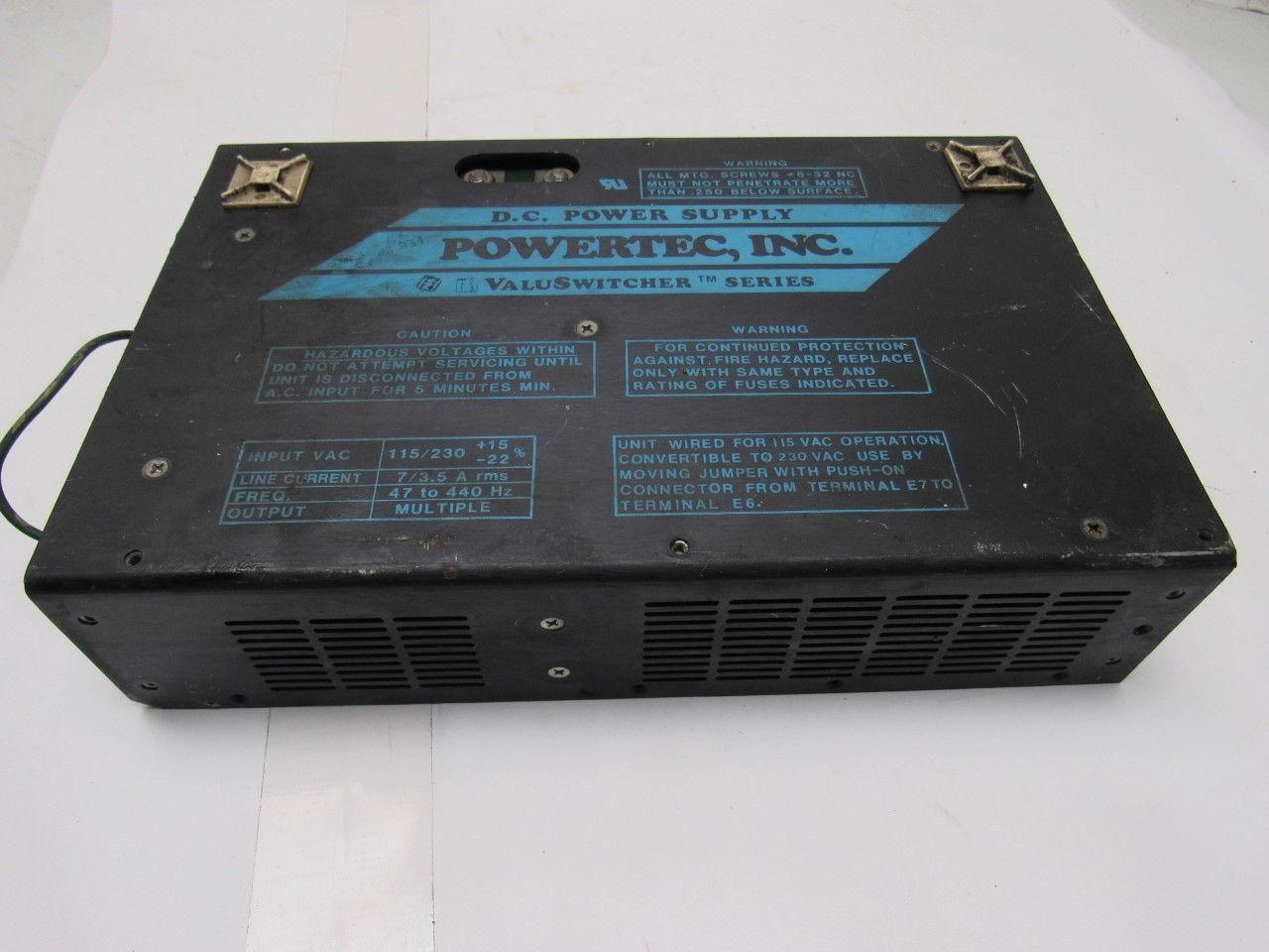 Powertec Systems 19E-A00 DC Power Supply ValuSwitcher Series