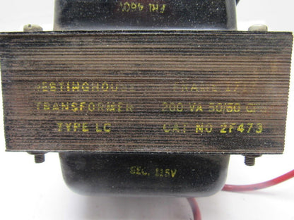 Westinghouse 2F473 Type LC 200Va Control Transformer 460V Pri 115V Sec 50/60Hz