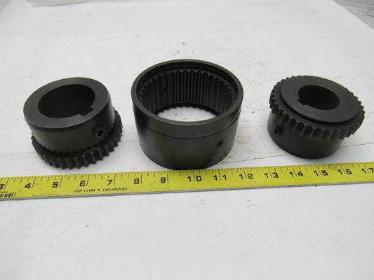 Waldron Gear Size 2-1/8 Powerlign Coupling Assembly 1-5/8"  & 2-1/8"Keyed Bore