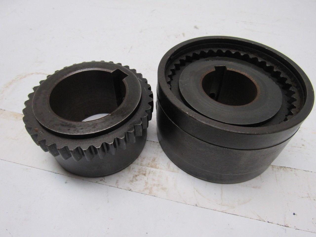 Waldron Gear Size 2-1/8 Powerlign Coupling Assembly 1-5/8"  & 2-1/8"Keyed Bore