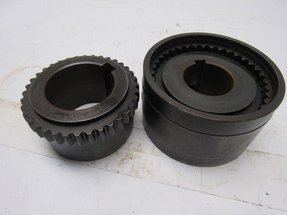 Waldron Gear Size 2-1/8 Powerlign Coupling Assembly 1-5/8"  & 2-1/8"Keyed Bore