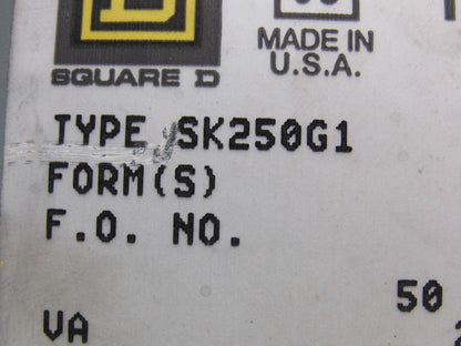 Square D SK250G1 Ser A Class 9070 Transformer Disconnect 230/460V Pri 115V Sec.