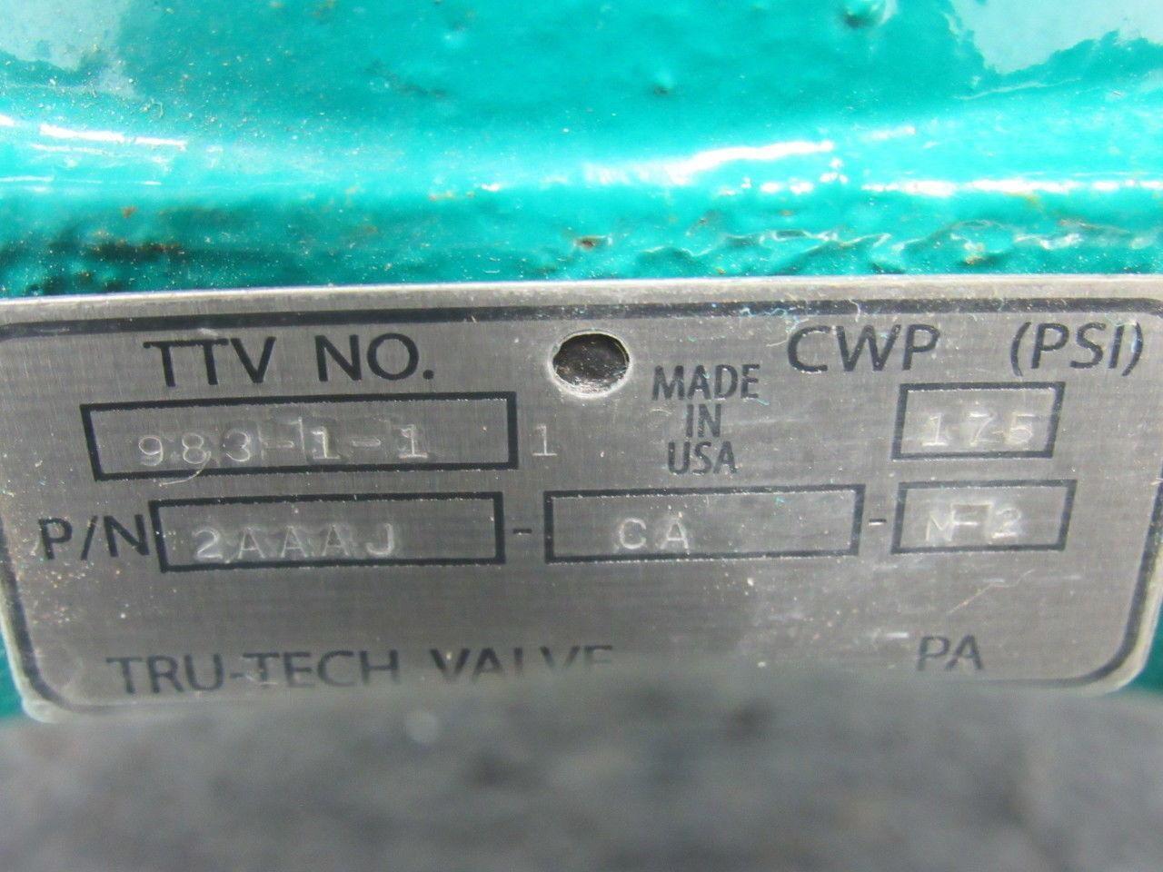 TruTec 2CAAA-CA-M-2 Hand Operated Rubber Diaphragm Valve 2" Flanged 175PSI