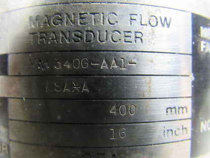 Yokogawa Yewmag YM340G-AA1-LSAXA 16" (400mm) Flow Tube /Magnetic Flow Transducer