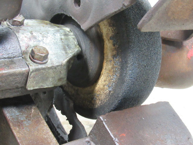 Vintage Steampunk Early Industrial Cast Iron Bench Grinder 10"