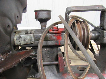 Vintage Steampunk Early Industrial Cast Iron Bench Grinder 10"