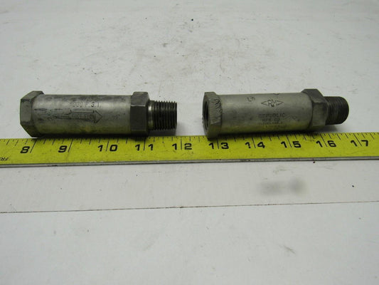 REPUBLIC 452-1/2S2-6 5000PSI Check Valve 1/2" M&F Ends Lot/2