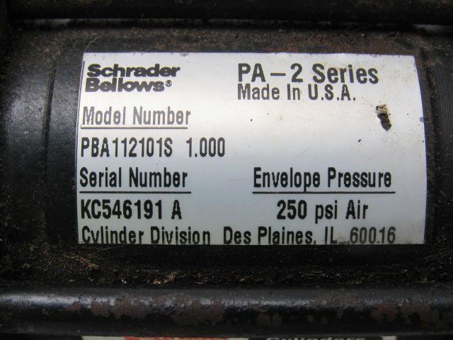 Schrader Bellows PBA112101S Double Ended Pneumatic Cylinder 1" Bore 1-1/2" Strok