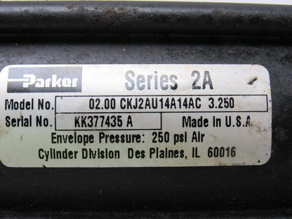 Schrader Bellows CKJ2AU14A14AC Double Ended Pneumatic Cylinder 2" Bore 3-1/4" St