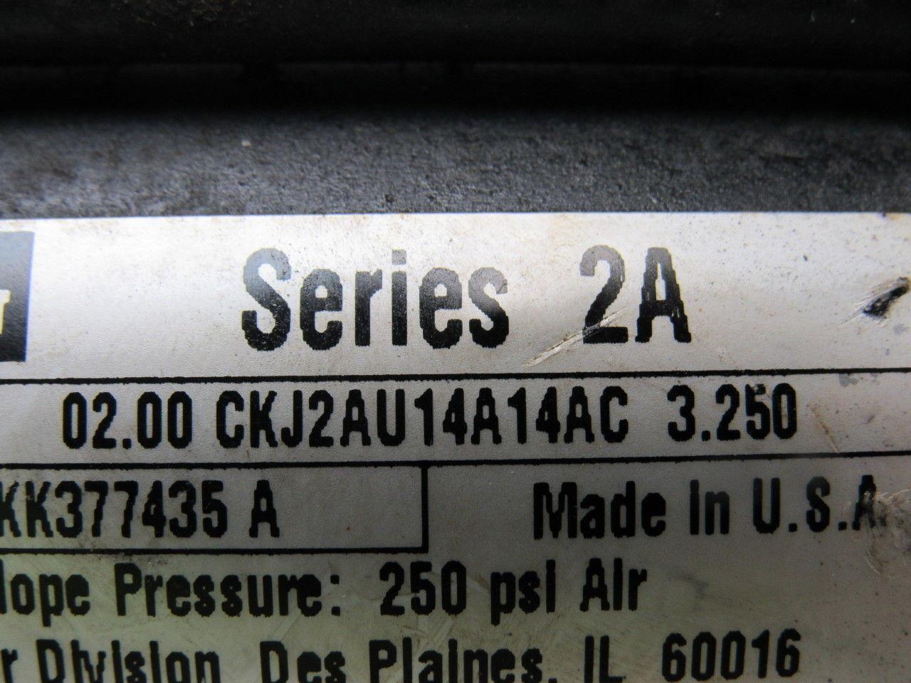 Schrader Bellows CKJ2AU14A14AC Double Ended Pneumatic Cylinder 2" Bore 3-1/4" St