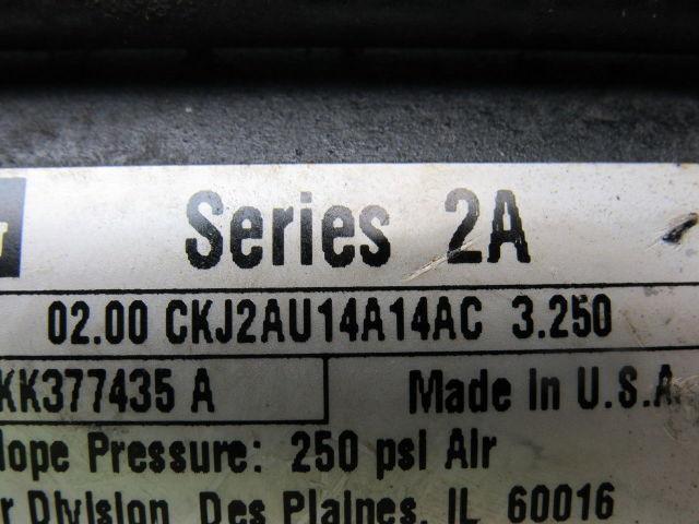 Schrader Bellows CKJ2AU14A14AC Double Ended Pneumatic Cylinder 2" Bore 3-1/4" St