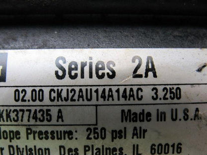 Schrader Bellows CKJ2AU14A14AC Double Ended Pneumatic Cylinder 2" Bore 3-1/4" St