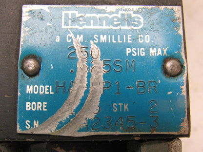 Hennelis HA-MP1-BR Pneumatic Air Cylinder 1-1/2" Bore 2" Stroke