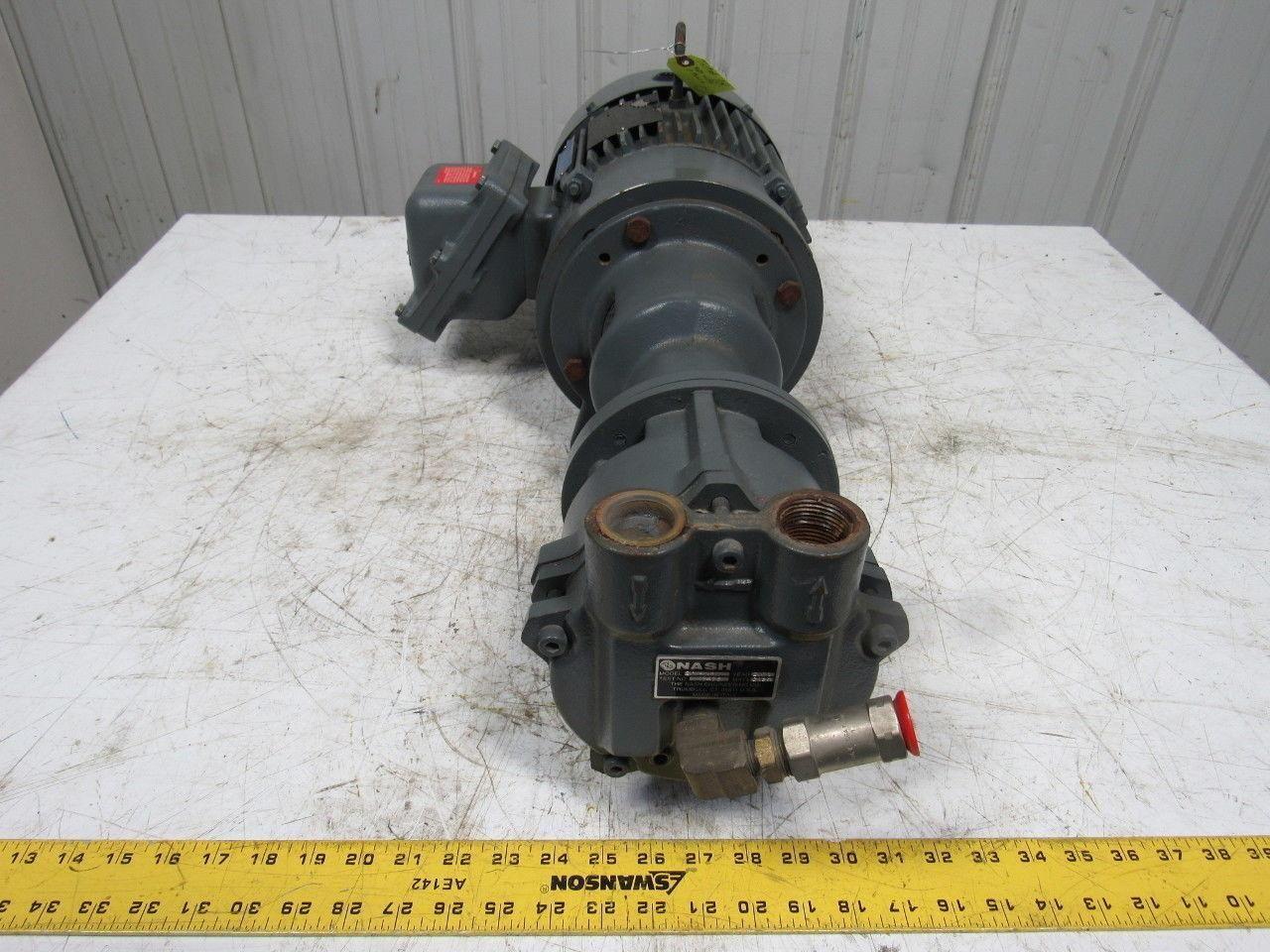 NASH MARATHON EC50L 3HP Circulating Pump & AC Motor 50/60Hz Tested!