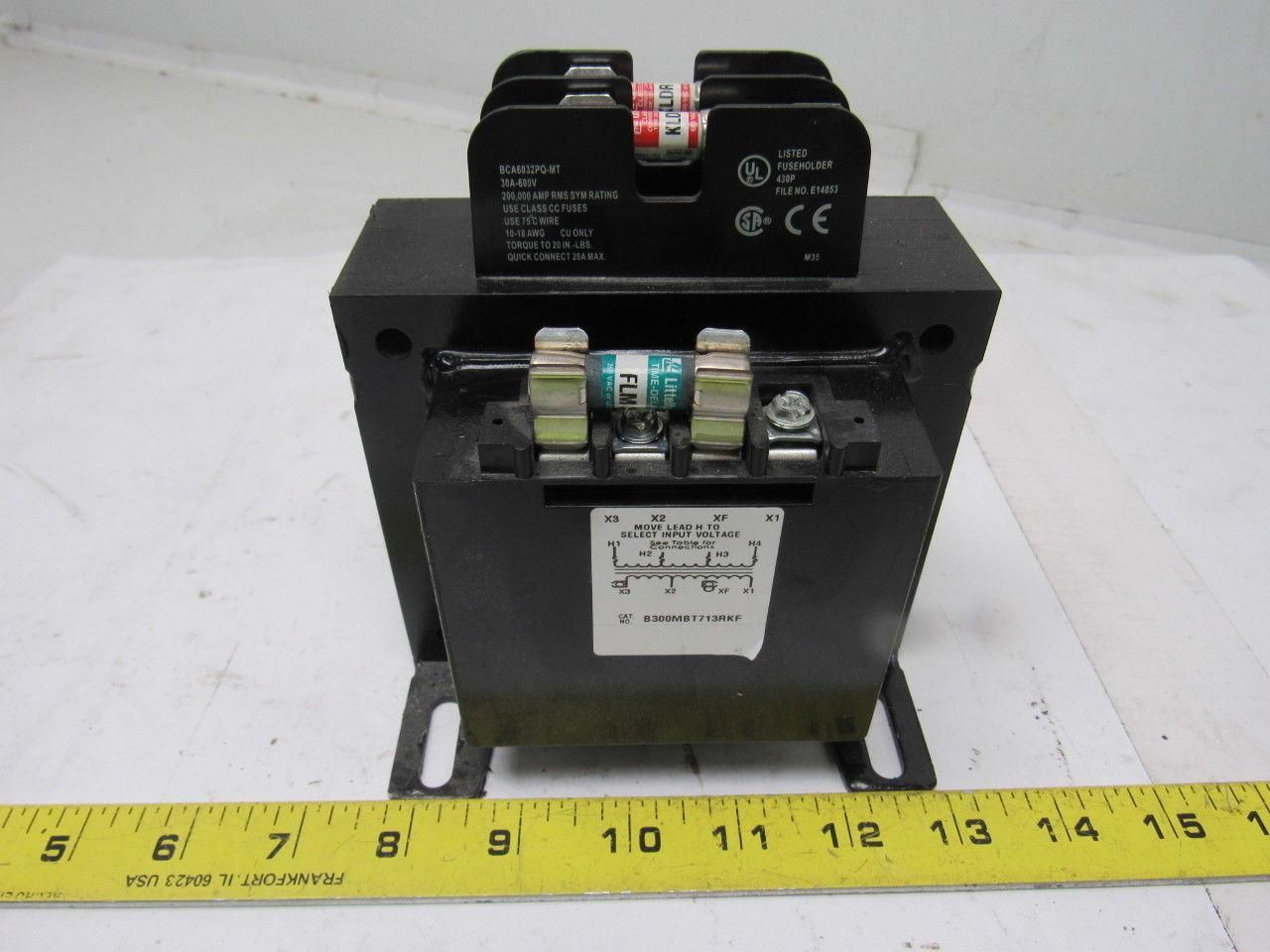 Micron B300MBT713RKF 300VA Transformer 200-480V Pri 23-120V Sec 50/60 Hz