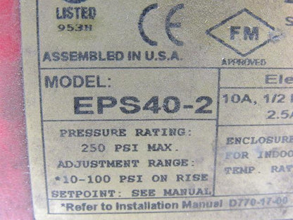 System Sensor EPS40-2 Adjustable Pressure Switch
