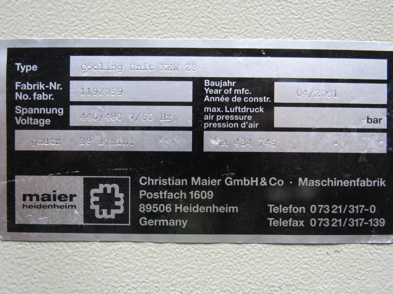 Maier Heidenheim 1192059 KEW External Process Cooling Heat Exchange Unit