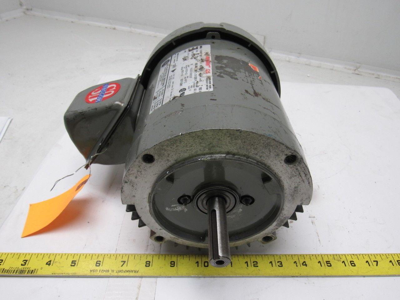 US Motors F007A 1/2HP Electric Motor 208-230/460V 3PH 56C Frame 3495RPM