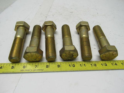 Grade 9 Hex Head Cap Screw 1"-8x4" UNC  Zinc Yellow Fastener Finish Steel
