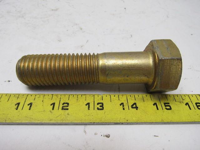 Grade 9 Hex Head Cap Screw 1"-8x4" UNC  Zinc Yellow Fastener Finish Steel