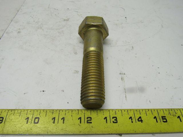 Grade 9 Hex Head Cap Screw 1"-8x4" UNC  Zinc Yellow Fastener Finish Steel