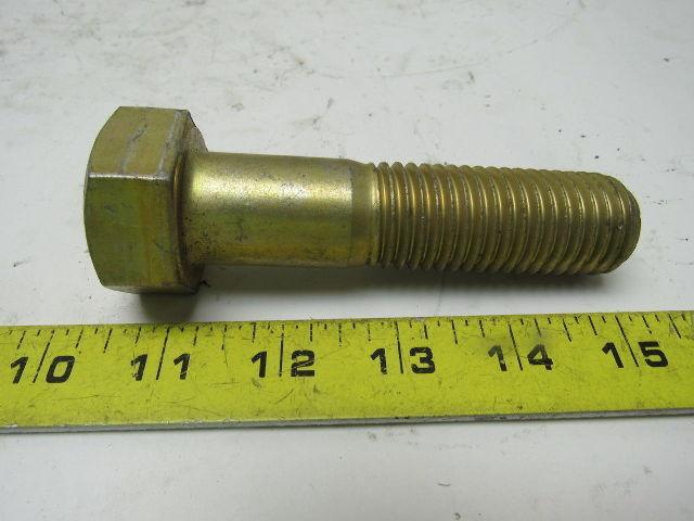 Grade 9 Hex Head Cap Screw 1"-8x4" UNC  Zinc Yellow Fastener Finish Steel