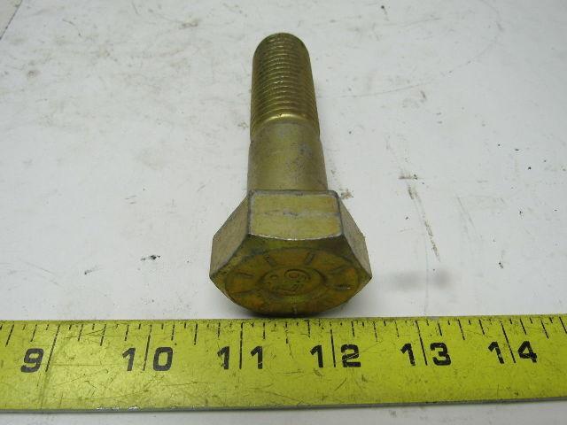 Grade 9 Hex Head Cap Screw 1"-8x4" UNC  Zinc Yellow Fastener Finish Steel