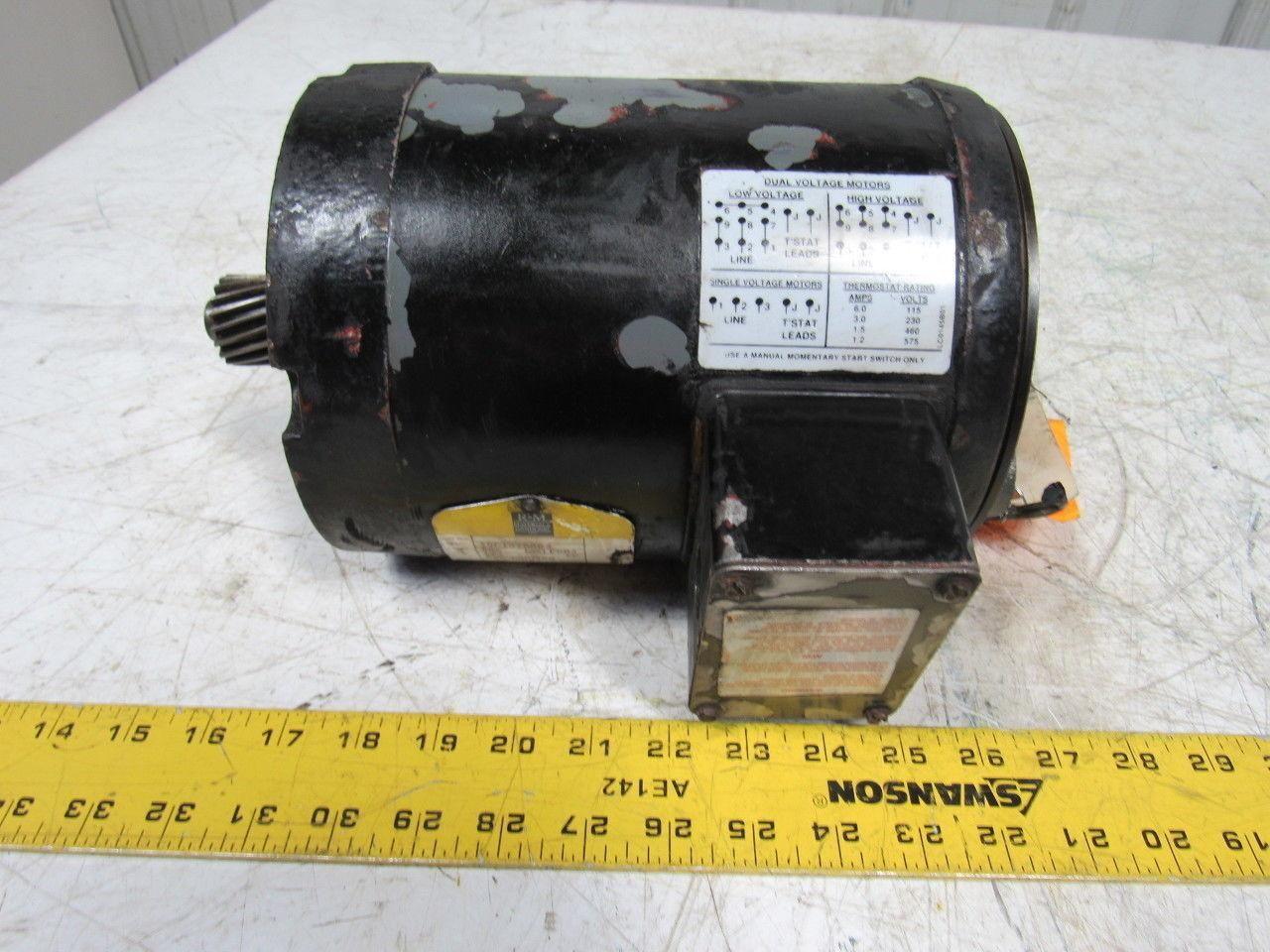 R & M Materials Handling 1/3HP Special Use Electric Motor 208-230/460V 56C Frame