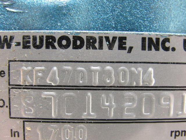 SEW-EURODRIVE KF47DT80N4 1Hp Right Angle Gear Speed Reducer 230/460V 3Ph
