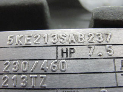 General Electric DBL Shaft 7.5 Hp Electric Motor 230/460V 213TZ Frame 1750RPM