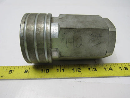 Parker H12-62 Steel 1-1/2" Body Poppet Valve Shut off 1"NPTF Quick Coupling