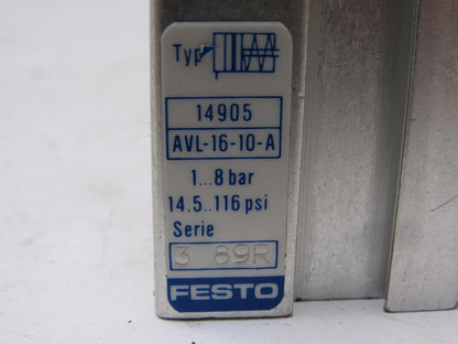 Festo AVL-16-10A Mini Micro Pneumatic Cylinder 1/2" Stroke Spring Return