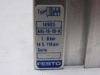 Festo AVL-16-10A Mini Micro Pneumatic Cylinder 1/2" Stroke Spring Return